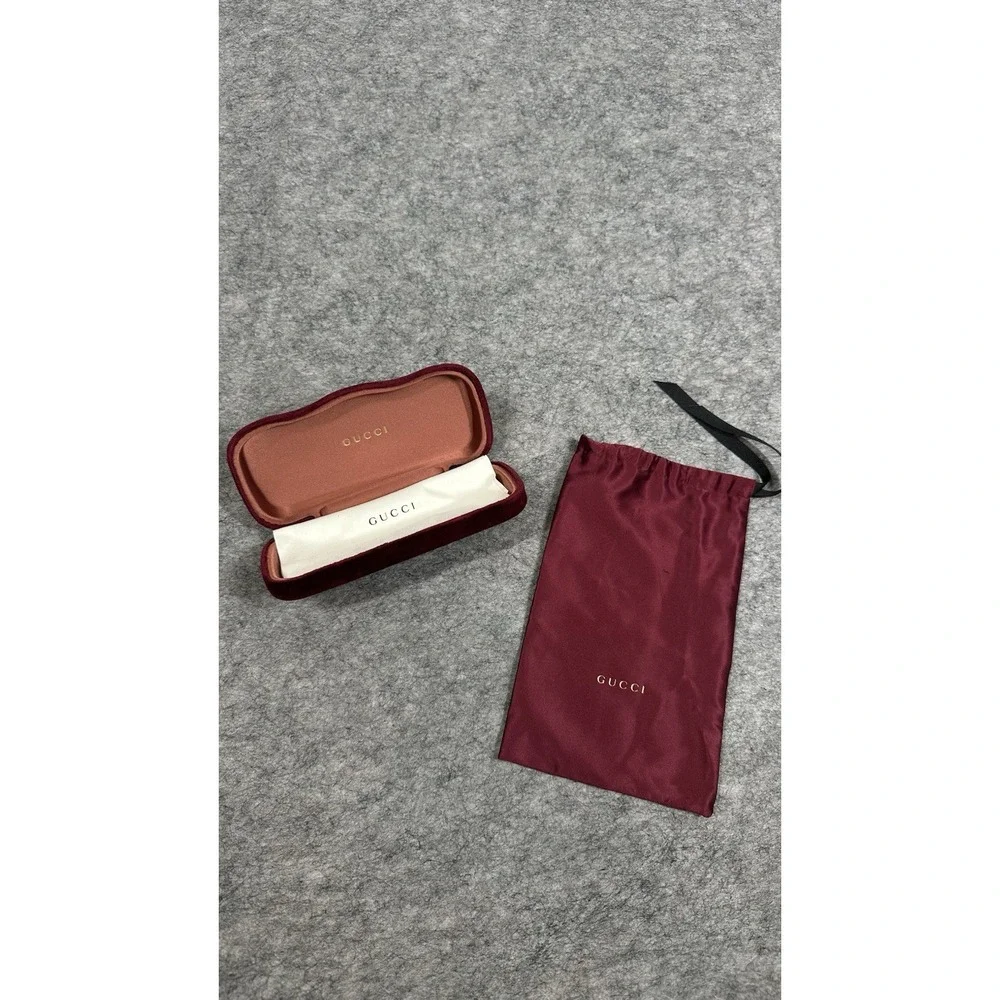 Gucci Case Burgundy Velvet Hard Sun Glasses Case Luxury Storage Box